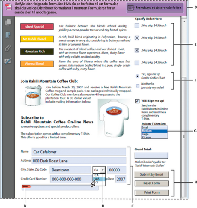 Opret en formular Opret en formular i Acrobat