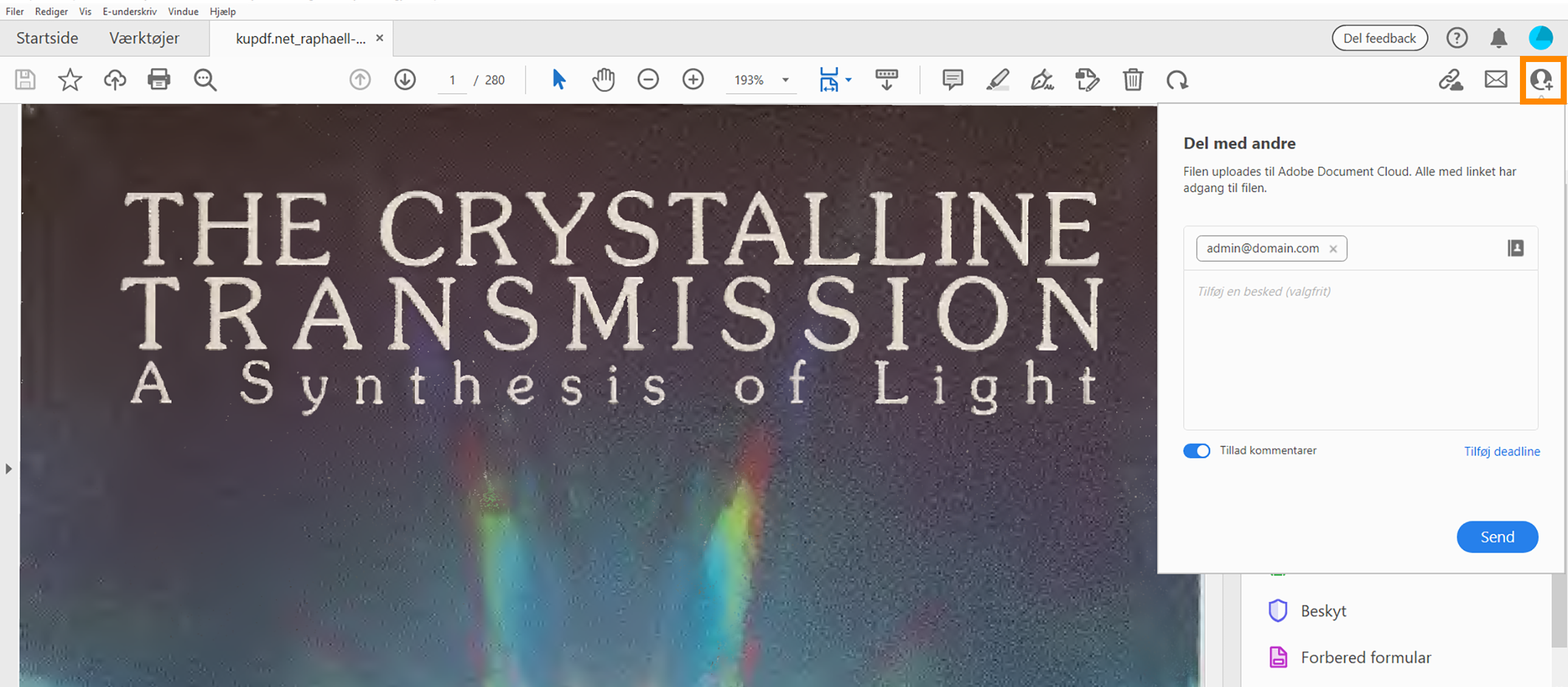 Inviter personer til visning eller kommentering
