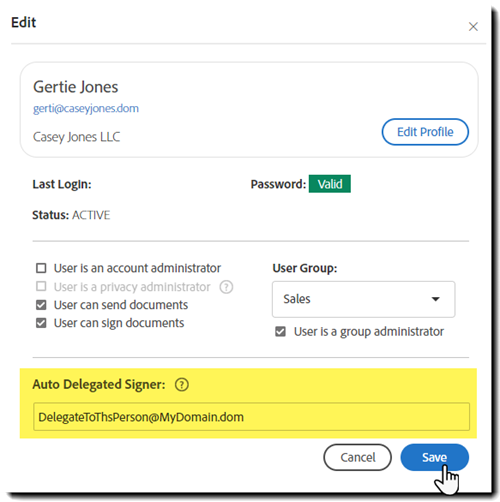 Tilføj automatisk delegering