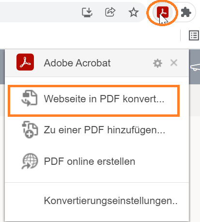 Webseite in PDF-Datei konvertieren