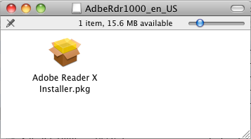 Doppelklicken Sie auf „Installer.pkg“ in Adobe Reader X