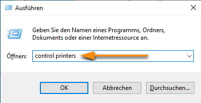 „Drucker steuern“ öffnen