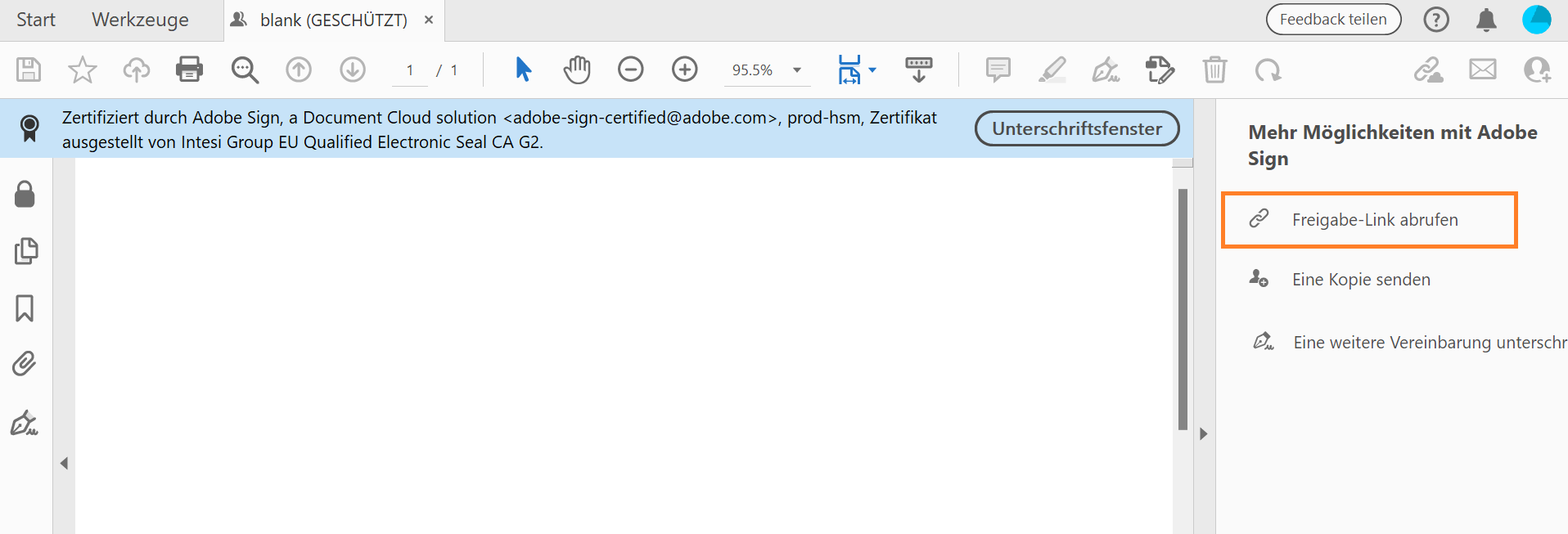 Klicken, um einen Freigabe-Link zu erhalten