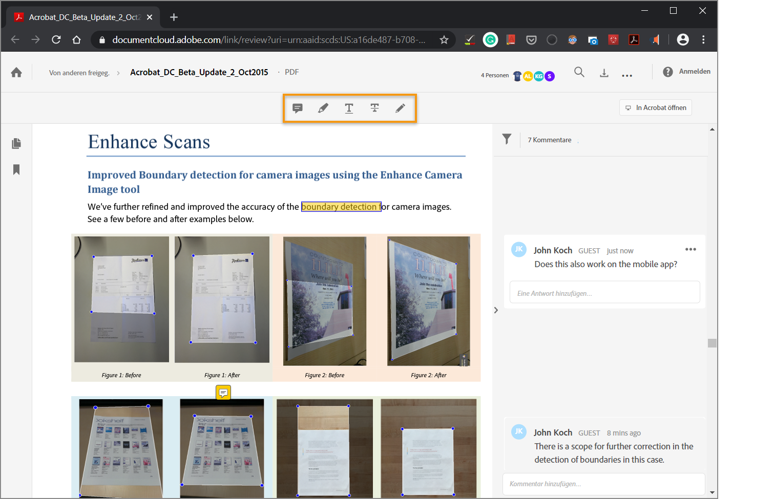 Hinzufügen von Kommentaren