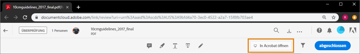 Überprüfen in Desktop-App