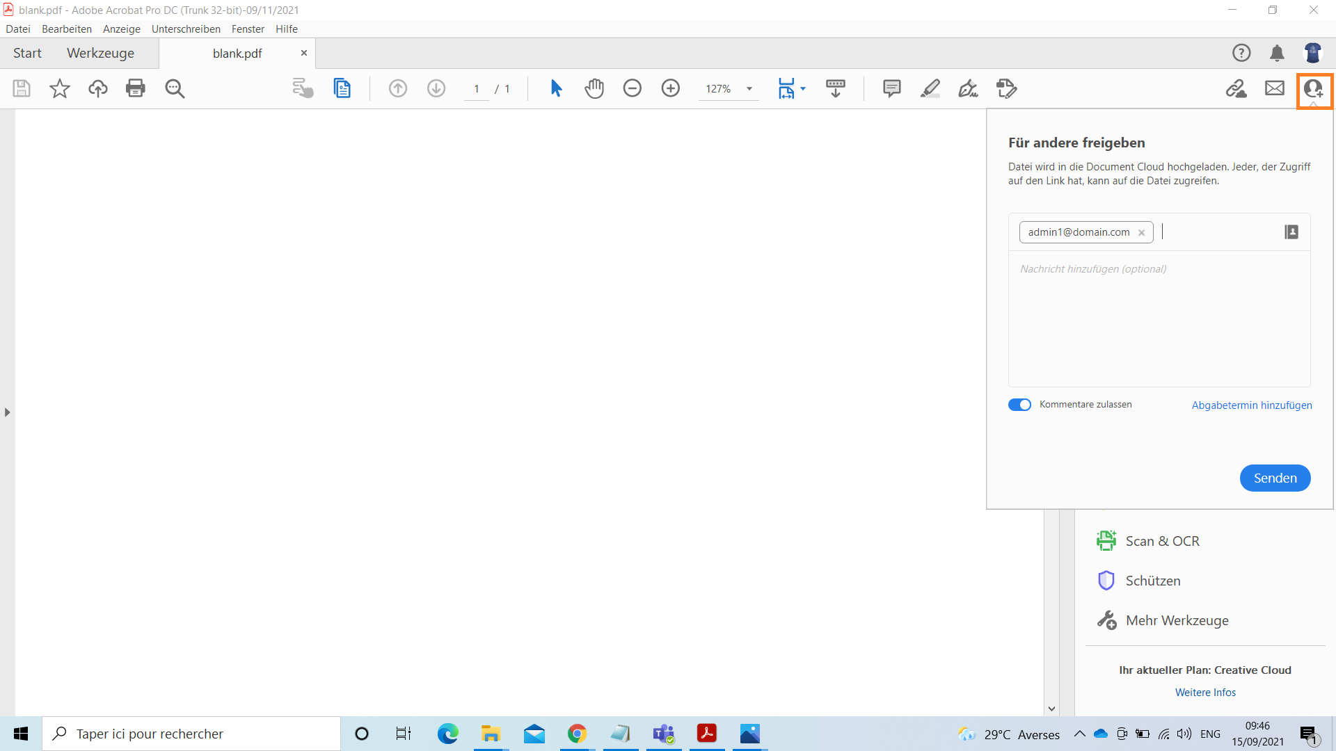 Personen zum Anzeigen oder Kommentieren einladen