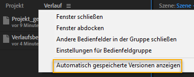 Option „Automatische Lesezeichen anzeigen“