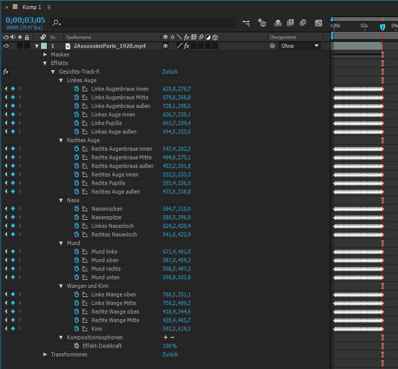 Steuerelemente für den Effekt „Gesichts-Track-Punkte“