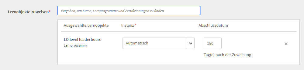 Instanz wählen