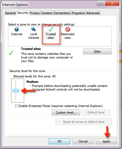 Verplaats de schuifregelaar naar Gemiddeld en klik op Toepassen.