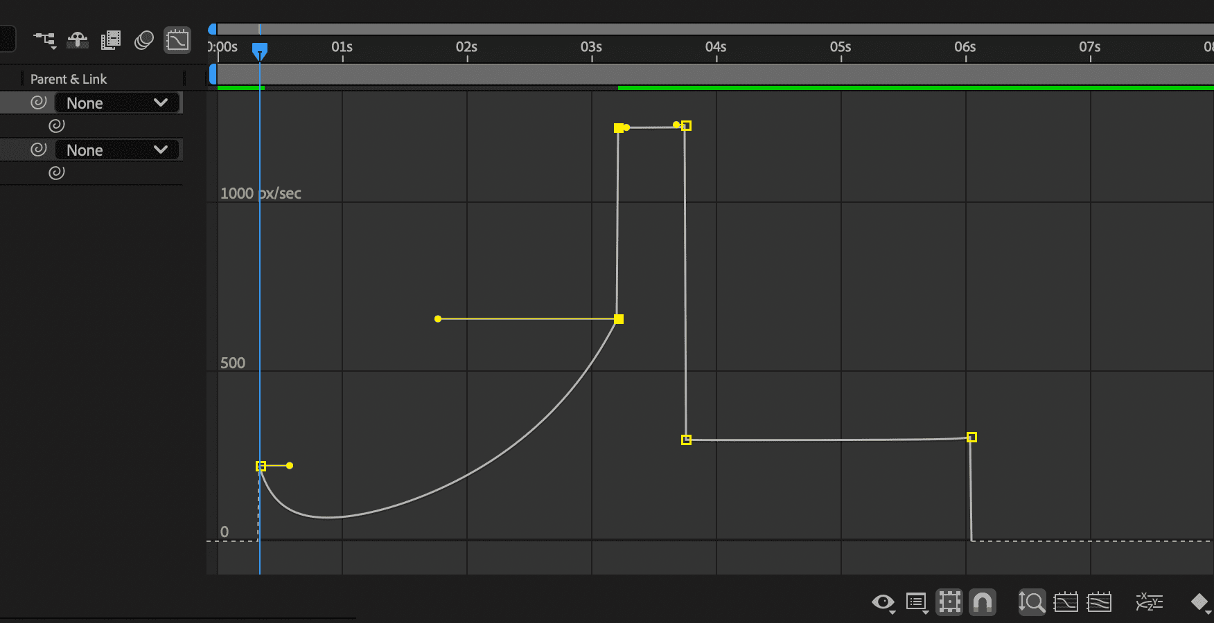 Bezier interpolation creates smoother changes.