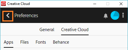 Click the back arrow to go back to Apps