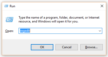 Run regedit