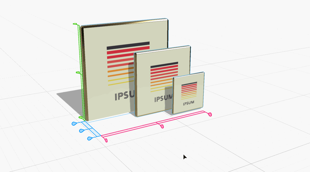 Clicking and dragging on an align handle will adjust the spacing of the overall object, using the current spacing distribution.