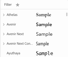 Font selection
