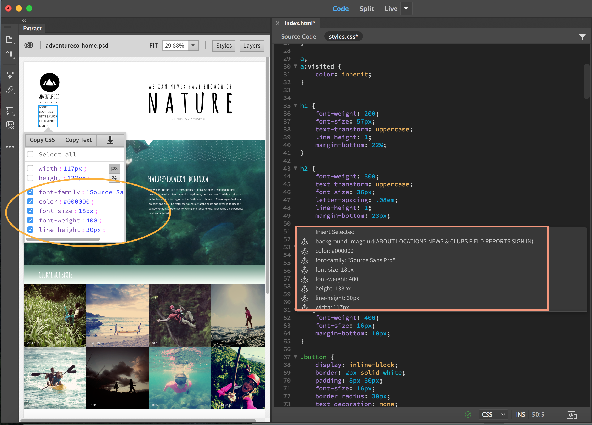 CSS-eigenschappen als batch invoegen Meerdere CSS-eigenschappen tegelijk invoegen in Dreamweaver CSS