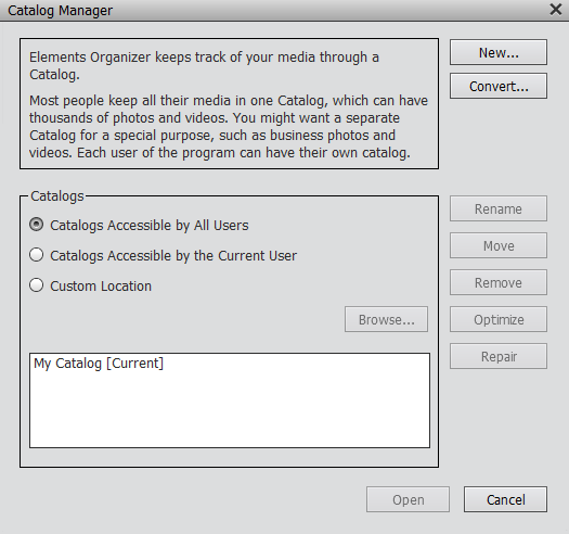 Catalog manager