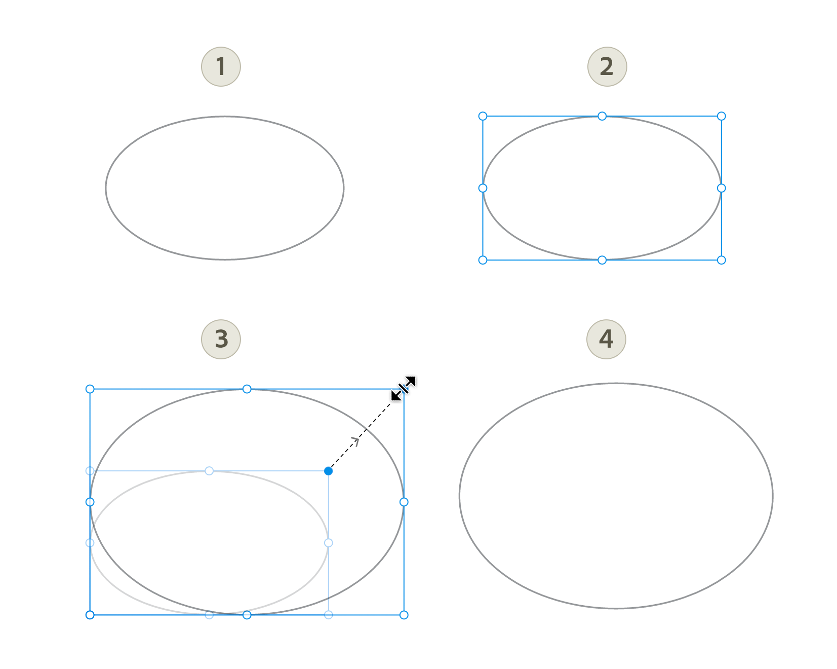 Drag and resize circle.