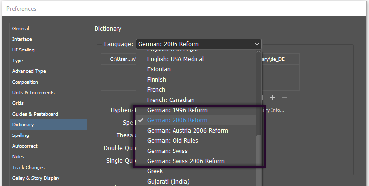 Dictionary language