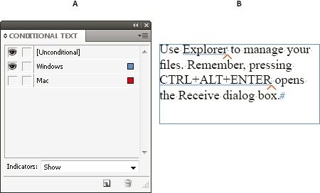 Conditional text hidden