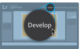 Switch to Develop mode Lightroom Classic CC red eye and pet eye effects Switch to Develop mode
