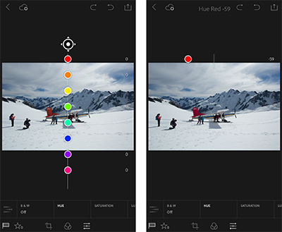 Adjust Hue using S Pen in Lightroom for mobile (Android) Apply Hue adjustment using S Pen in Lightroom for mobile (Android).