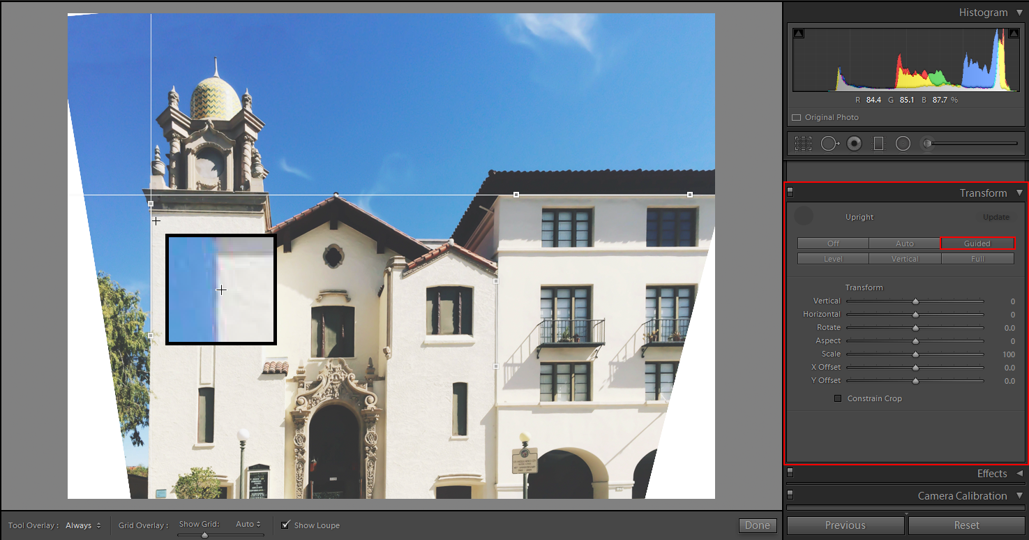 Guided Upright Tool in Lightroom CC Draw guides on your photo using Guided Upright Tool in Lightroom CC