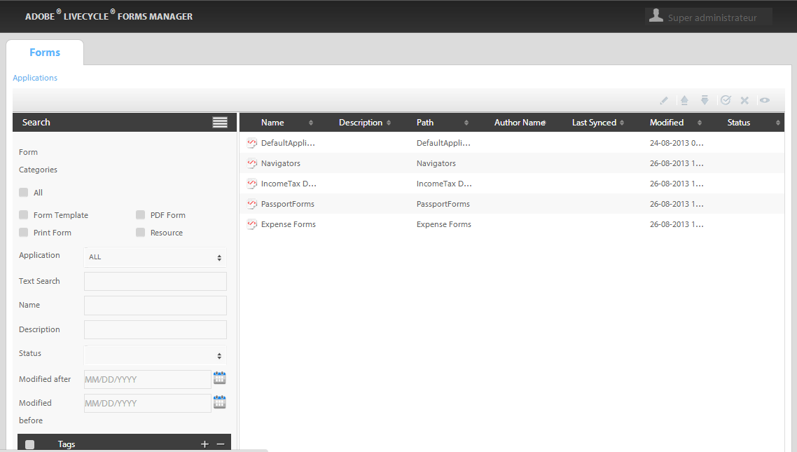 forms_manager_ui LiveCycle Forms Manager provides for advanced search