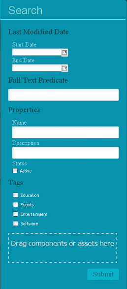 Search components in Forms Portal