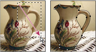 Een padsegment selecteren met behulp van de tool Direct selecteren Photoshop - Tool Direct selecteren