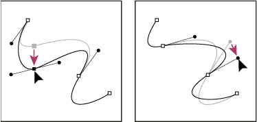 Het ankerpunt of het richtingspunt slepen Photoshop - Het ankerpunt of het richtingspunt slepen