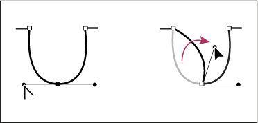Een boogpunt in een hoekpunt omzetten Photoshop - Een boogpunt in een hoekpunt omzetten
