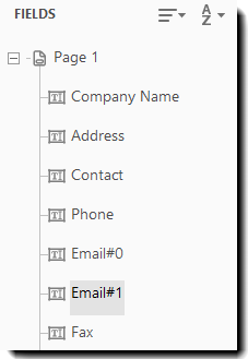 Field names Field names without arguments