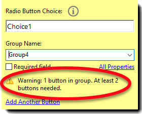 RadioButton Warning Radio Button Warning