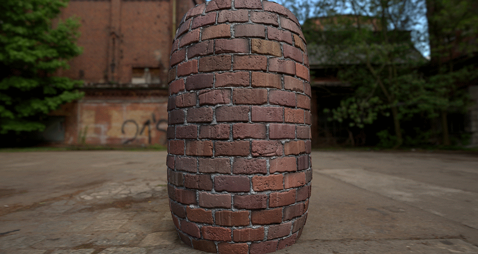 kay_vriend An animated gif showing variations of a brick wall created with Designer.
