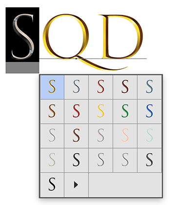 You can select other character colors in Trajan Color using the Glyphs panel or the pop-up selection panel You can select other character colors in Trajan Color using the Glyphs panel or the pop-up selection panel