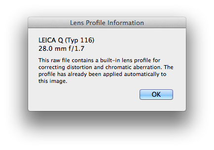 Lens profile information