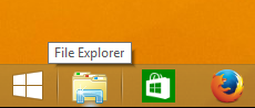 File Explorer in Start Bar