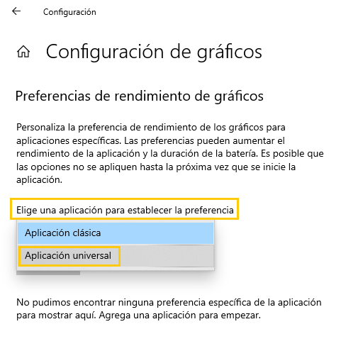 Aplicación universal Aplicación universal