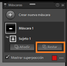 Restar de una máscara