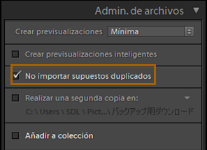 No importar los supuestos duplicados No importar los supuestos duplicados