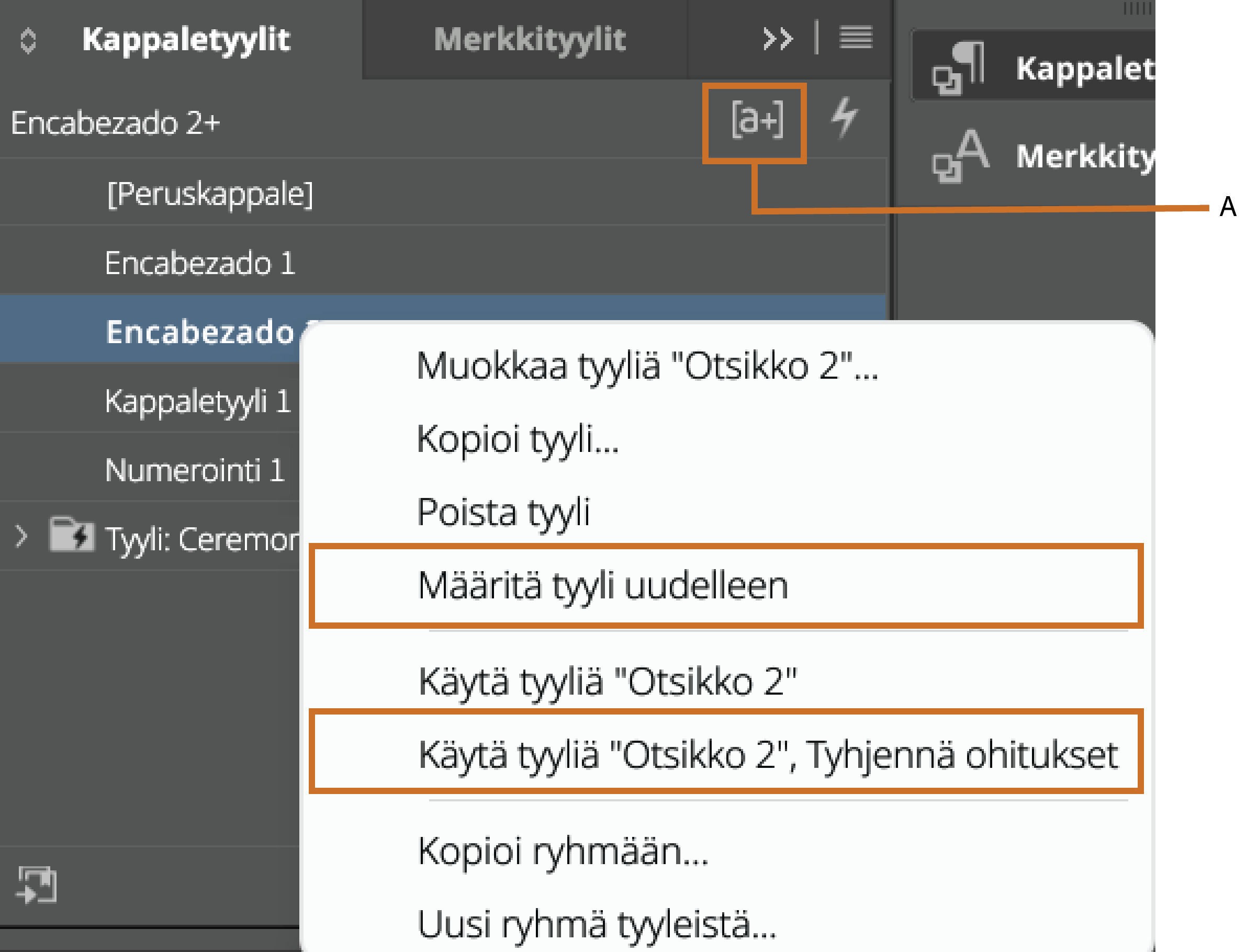 Tyylien ohitukset InDesignissa Tyylien ohitukset InDesignissa