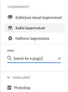 Etsi laajennuksia Marketplacesta