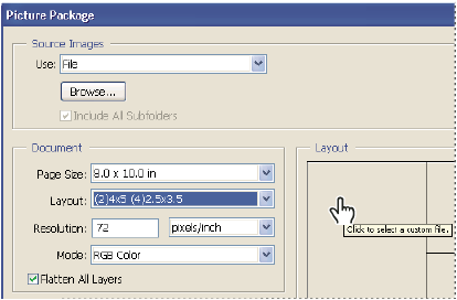 Photoshopin Kuvapakkaus-valintaikkuna