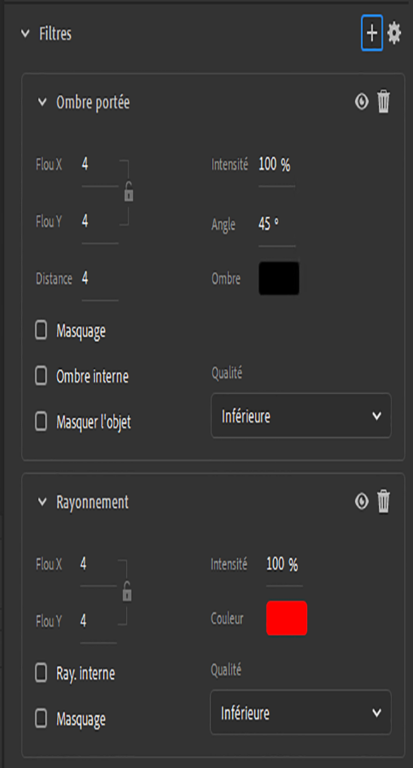 Paramètres de filtre modernisés