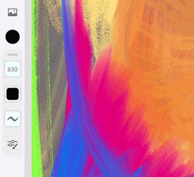Fresco-mixer-brush-using-gif Aperçu des modifications en temps réel à mesure du paramétrage des pinceaux mélangeurs