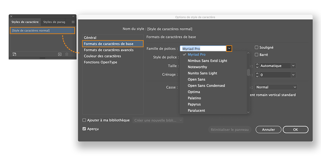 Modification de la police par défaut