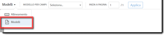 L'opzione Modello alla pagina di creazione