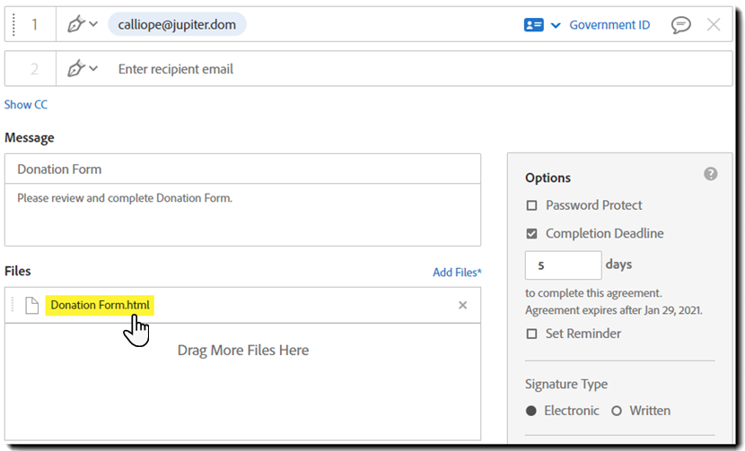Inviare un documento HTML