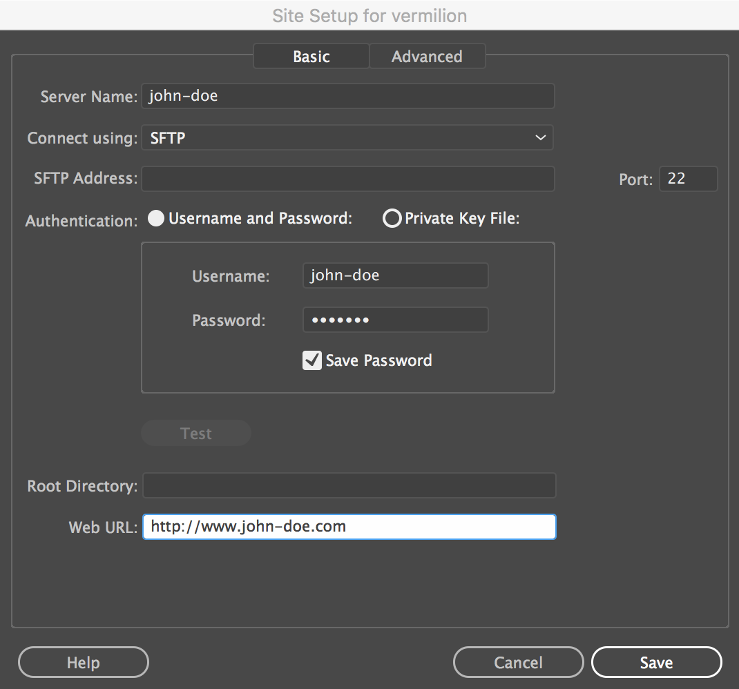 サイト設定と SFTP 接続 サイト設定と SFTP 接続